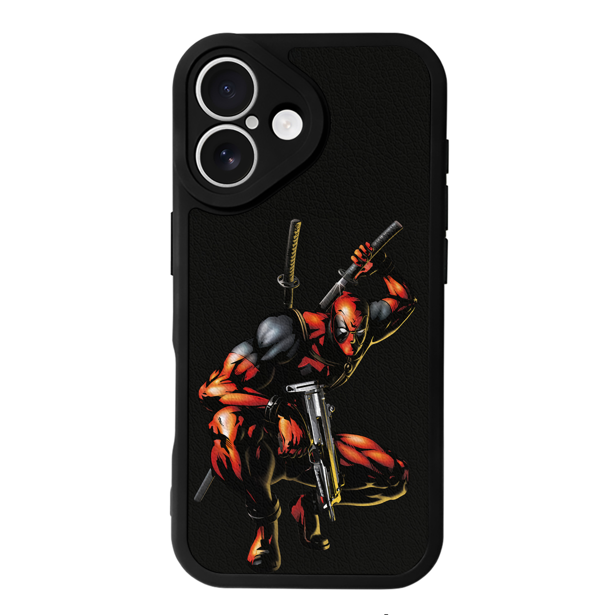（画像用） Deadpool デッドプール 【iPhone 16シリーズ対応】シリコンスマホケース（レザー調） 材質：シリコン
